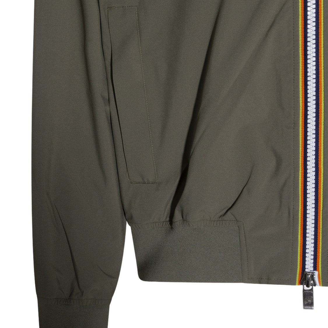 K-Way Olive Green Jacket With High Collar