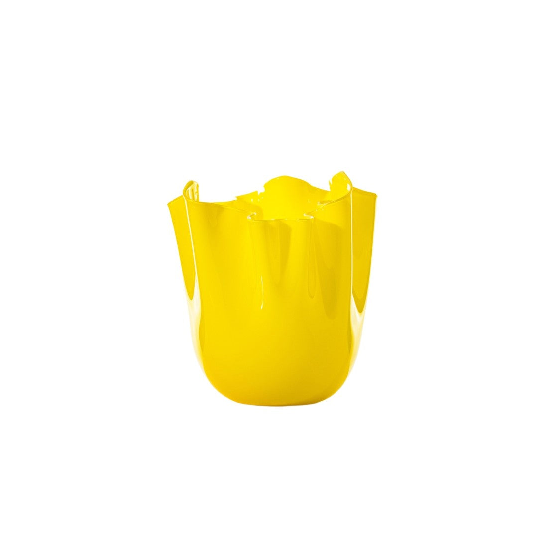 Venini Medium Sandblasted Opalino Fazzoletto Vase