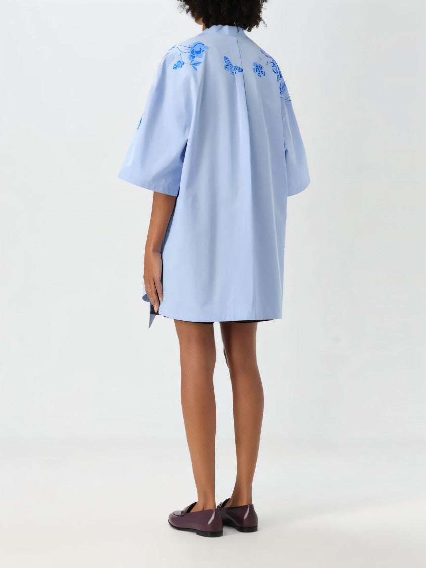 Gucci Midi Dress With Floral Embroidery And V-Neckline