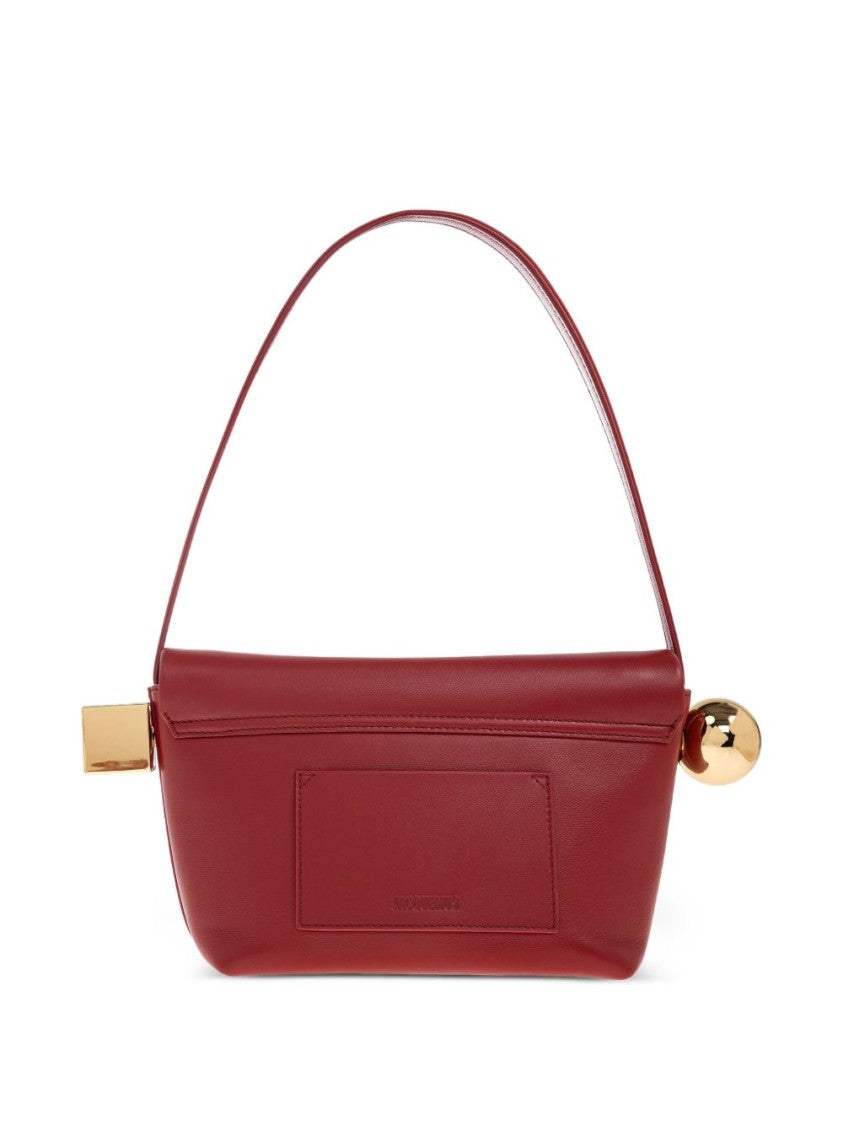 Jacquemus Structured Red Lambskin Shoulder Bag