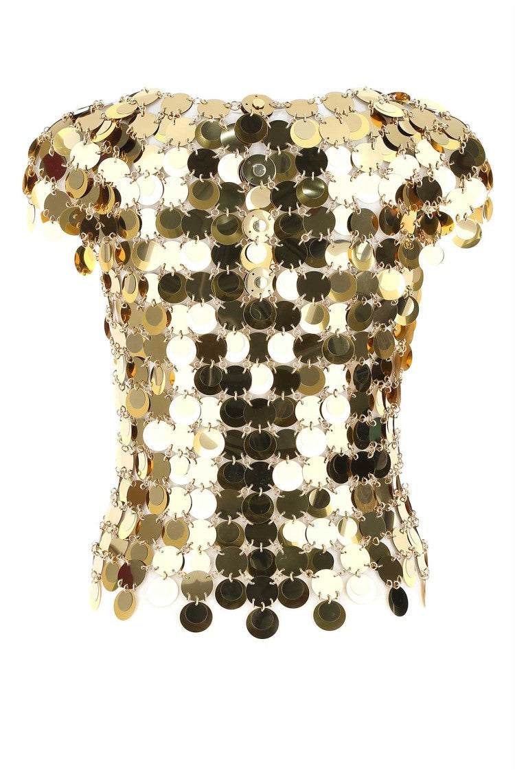 Paco Rabanne Gold Sequins Top