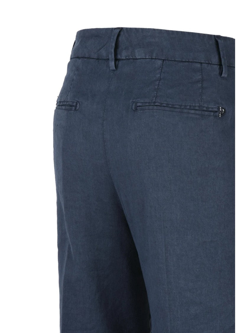 Dondup Linen Lyocell Elastane Tapered Trousers