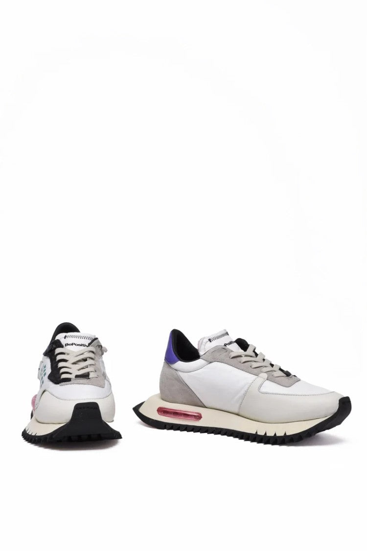 Be Positive Leather/Polyester Sneakers - White