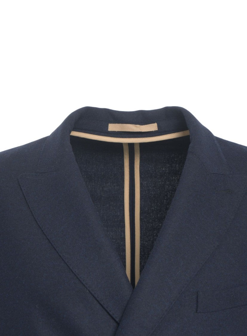 Paolo Pecora Double-Breasted Blazer With Tailored Fit And Flap Pockets