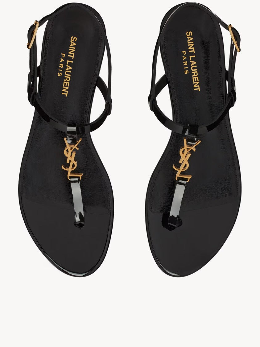 Saint Laurent Black Sandali Piatti Cassandra Sandals