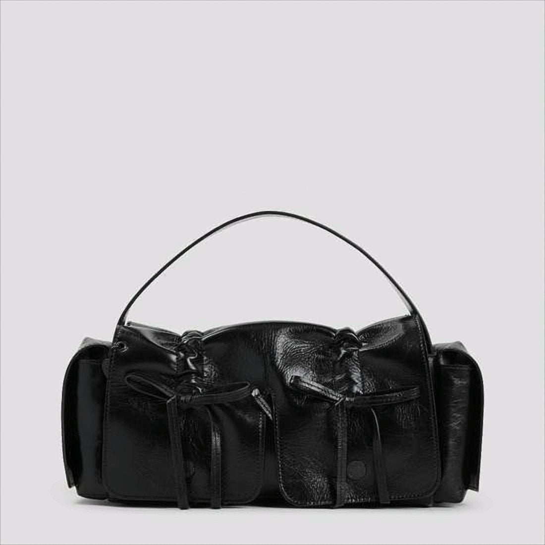 Acne Studios Sleek Calf Leather Tote Bag With Flap Pockets