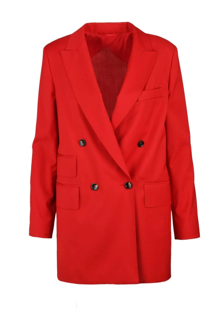 Max Mara Nebbie Double-Breasted Jacket - Red