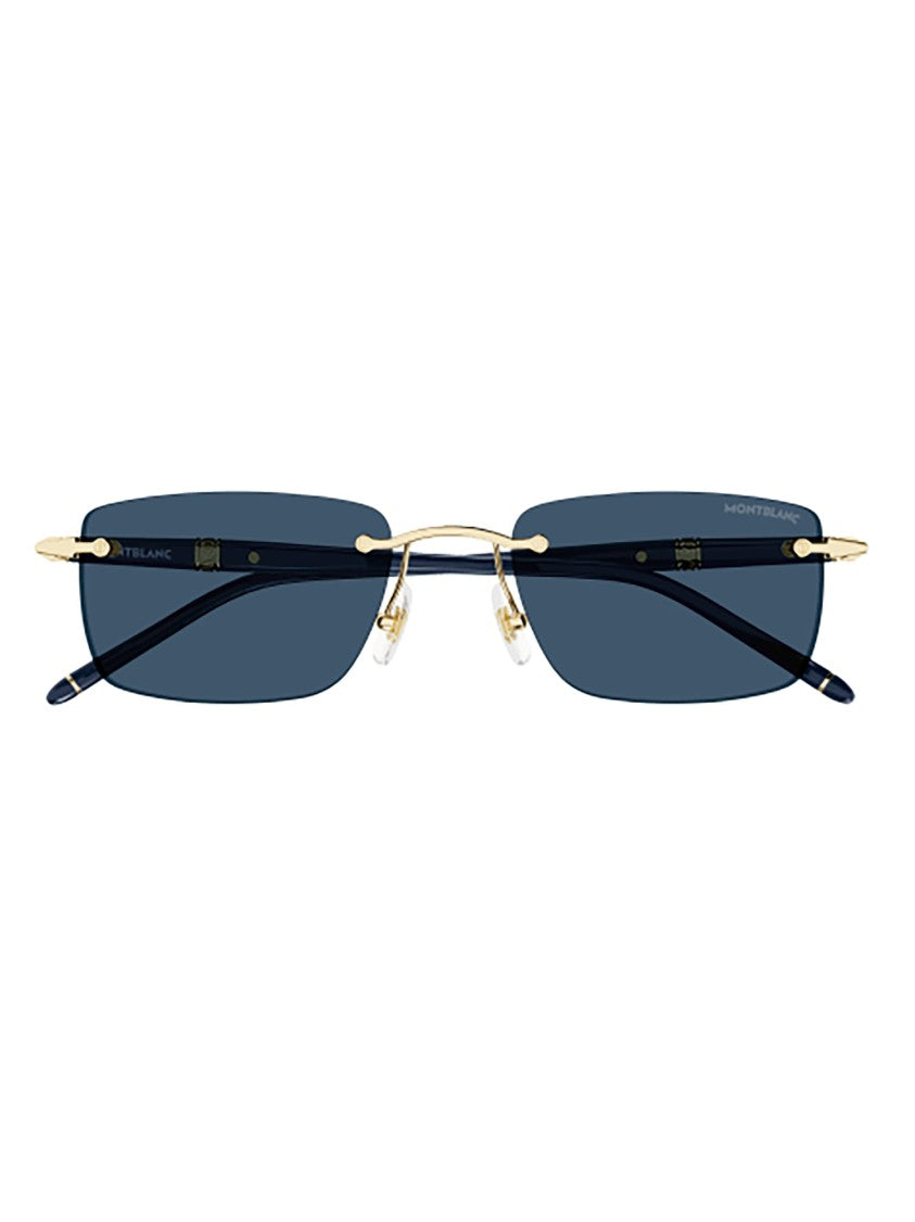 Montblanc Mb0344s Rimless Rectangular Gold Sunglasses