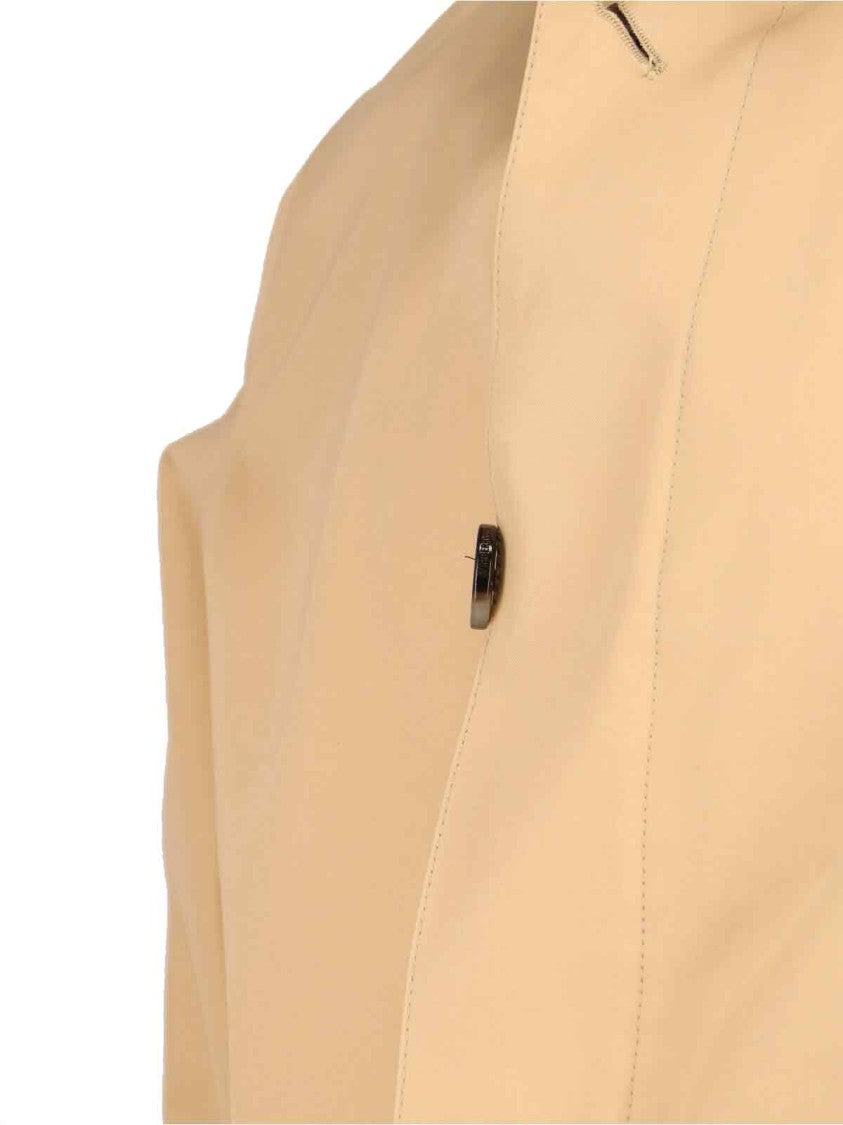 Burberry Check Lining Beige Cotton Coat