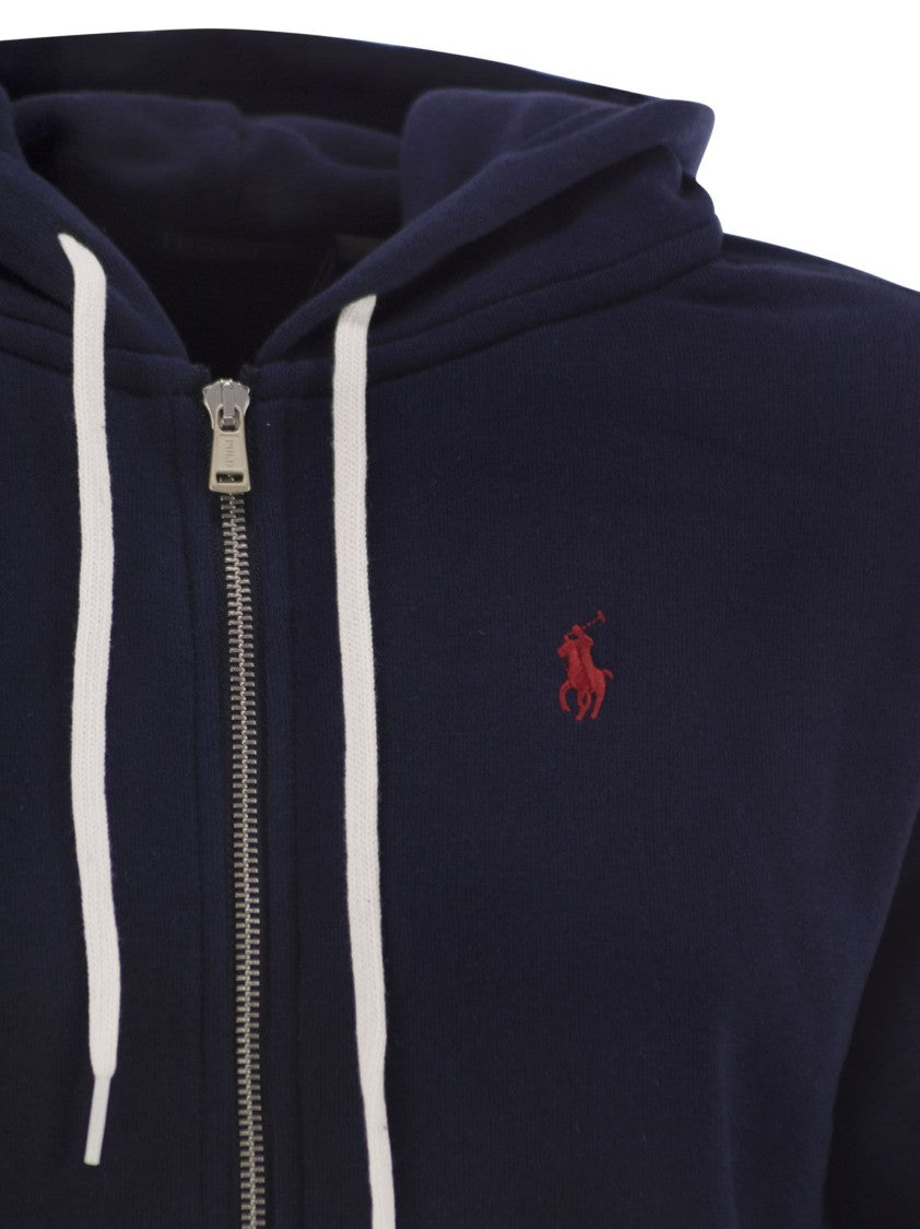 Polo Ralph Lauren Zip Front Hoodie With Drawstring Hood