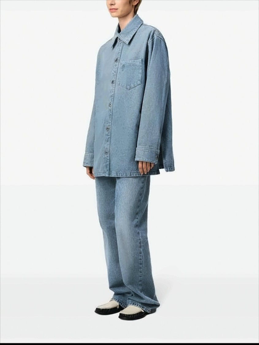 Ami Paris Light Blue Oversized Denim Jacket