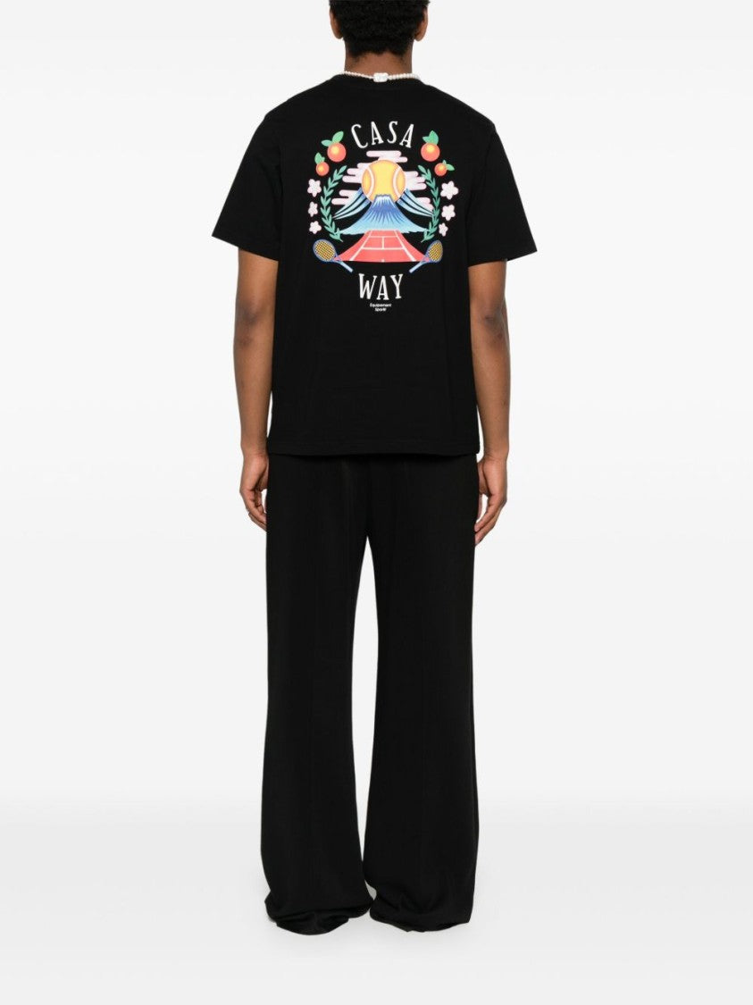 Casablanca Graphic Print Cotton T-Shirt With Design