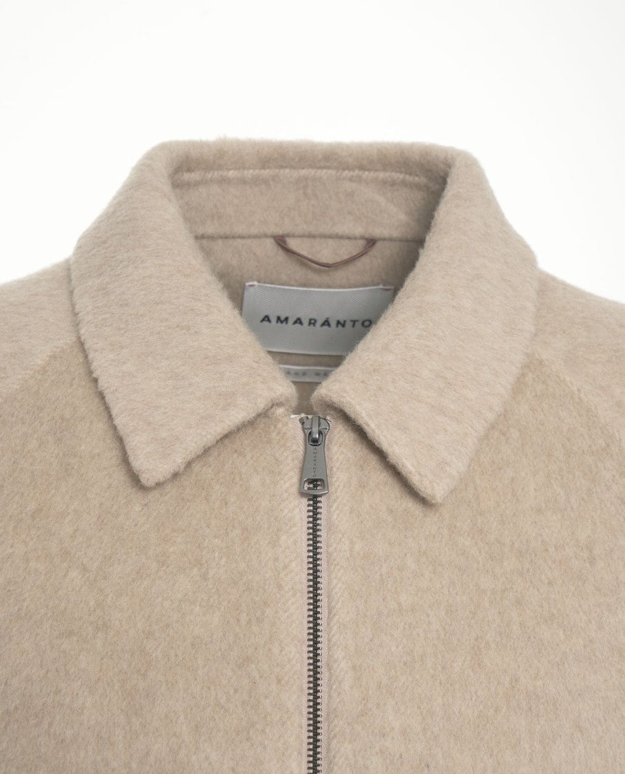 Amaranto Amaranth Wool Jacket With Classic Collar And Relaxed Fit