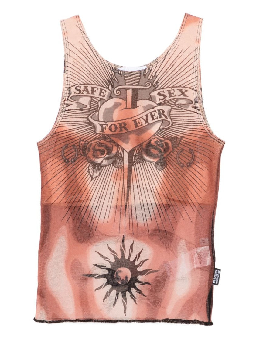Jean Paul Gaultier Multicolour Silk And Nylon Mesh Top