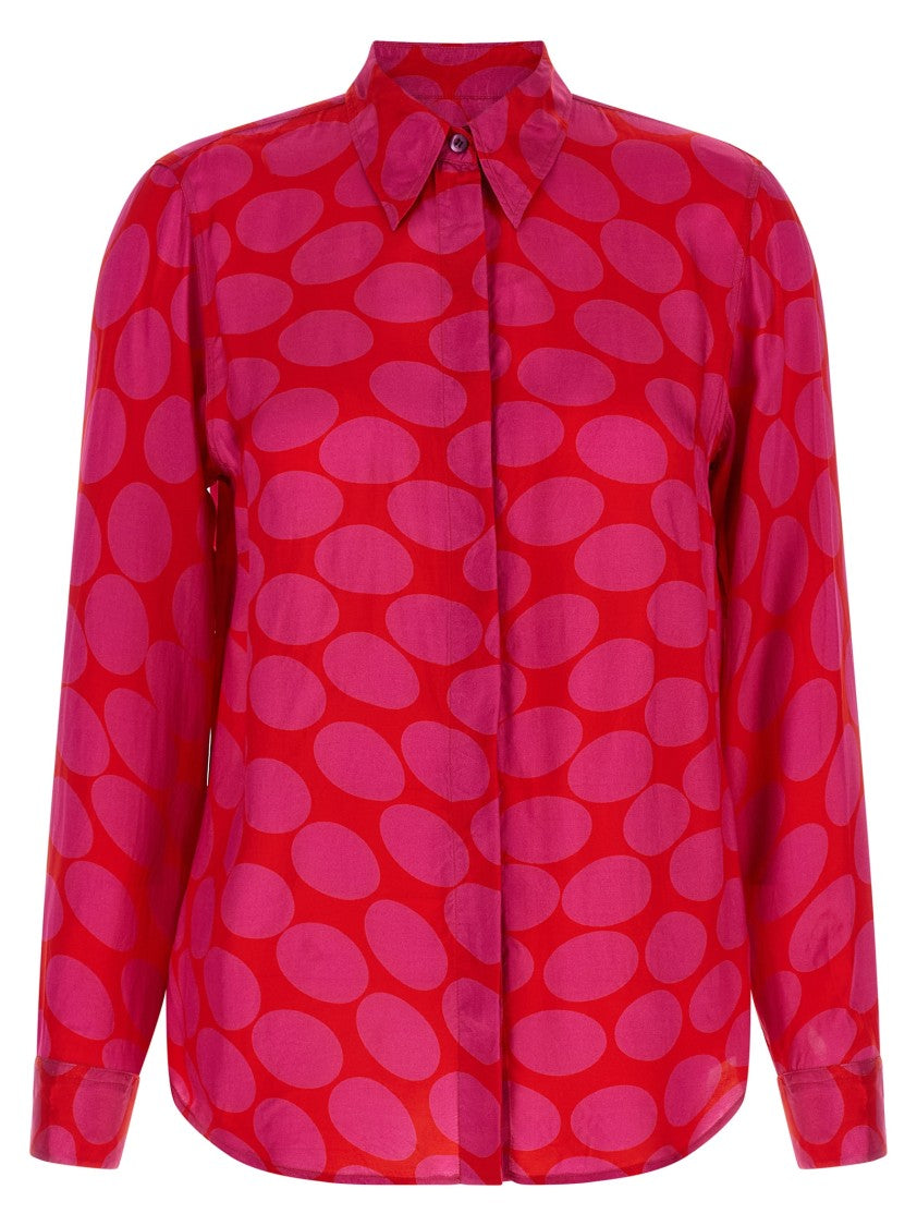 Dries Van Noten 'Chowy' Polka Dot Wrinkled Viscose Shirt