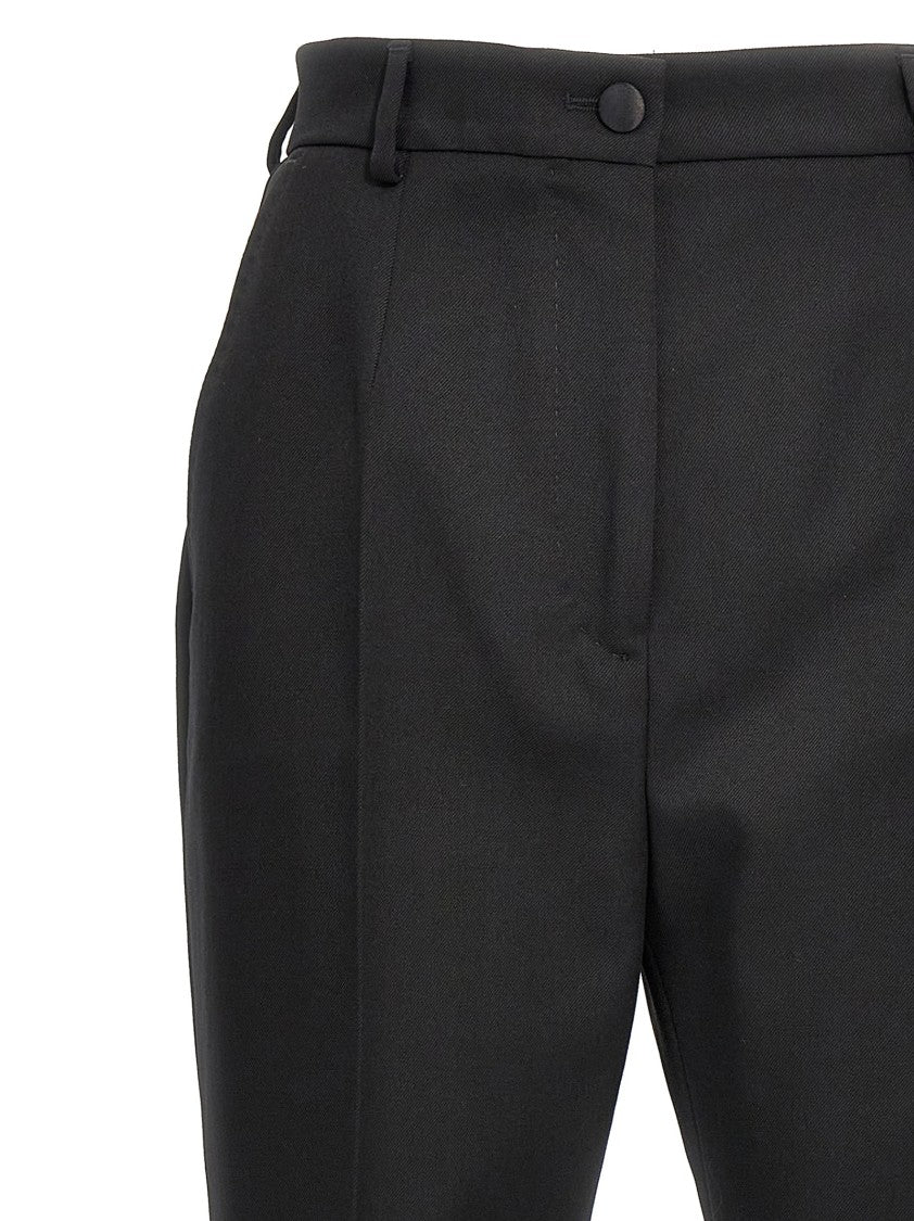 Dolce & Gabbana Tailored Wool Trousers With Ironed Pleat And Turned-Up Hem