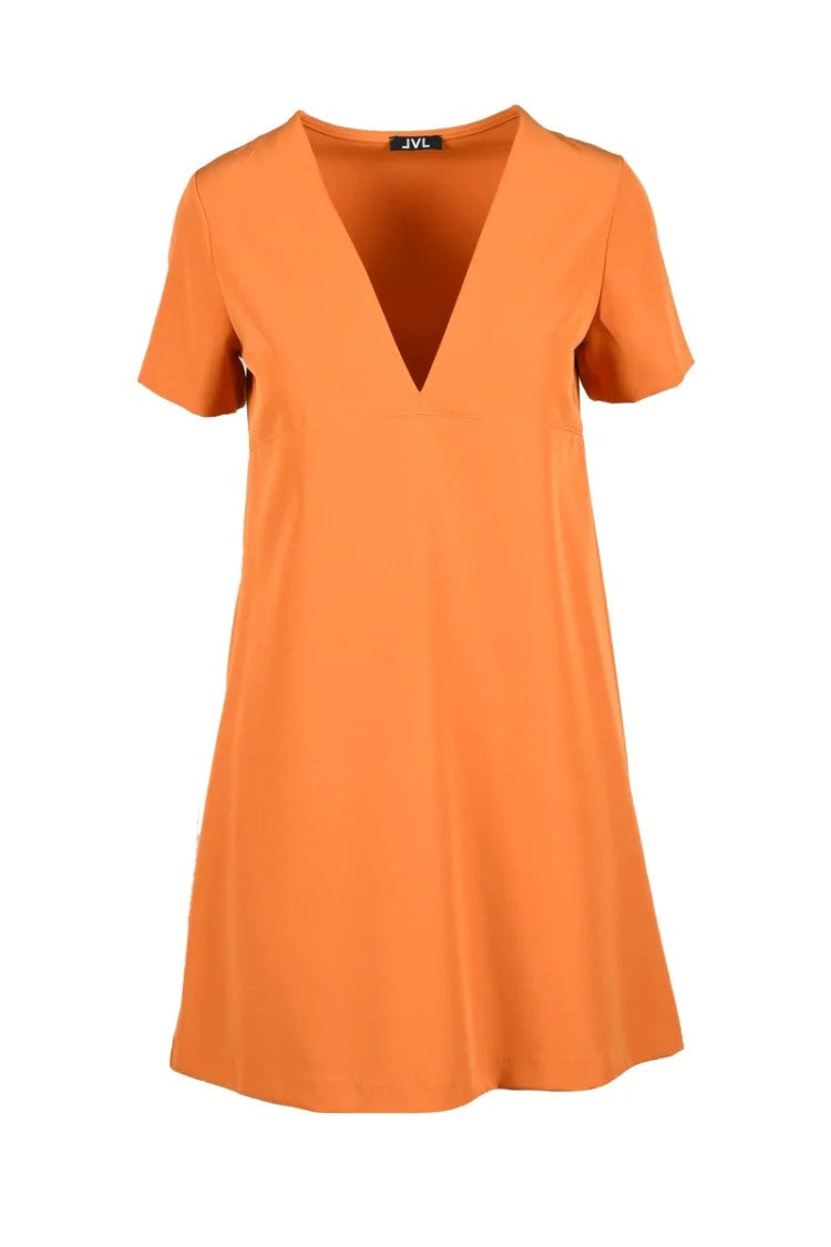 Lvl Level Vibes Level Orange V-Neck Polyester Mini Dress