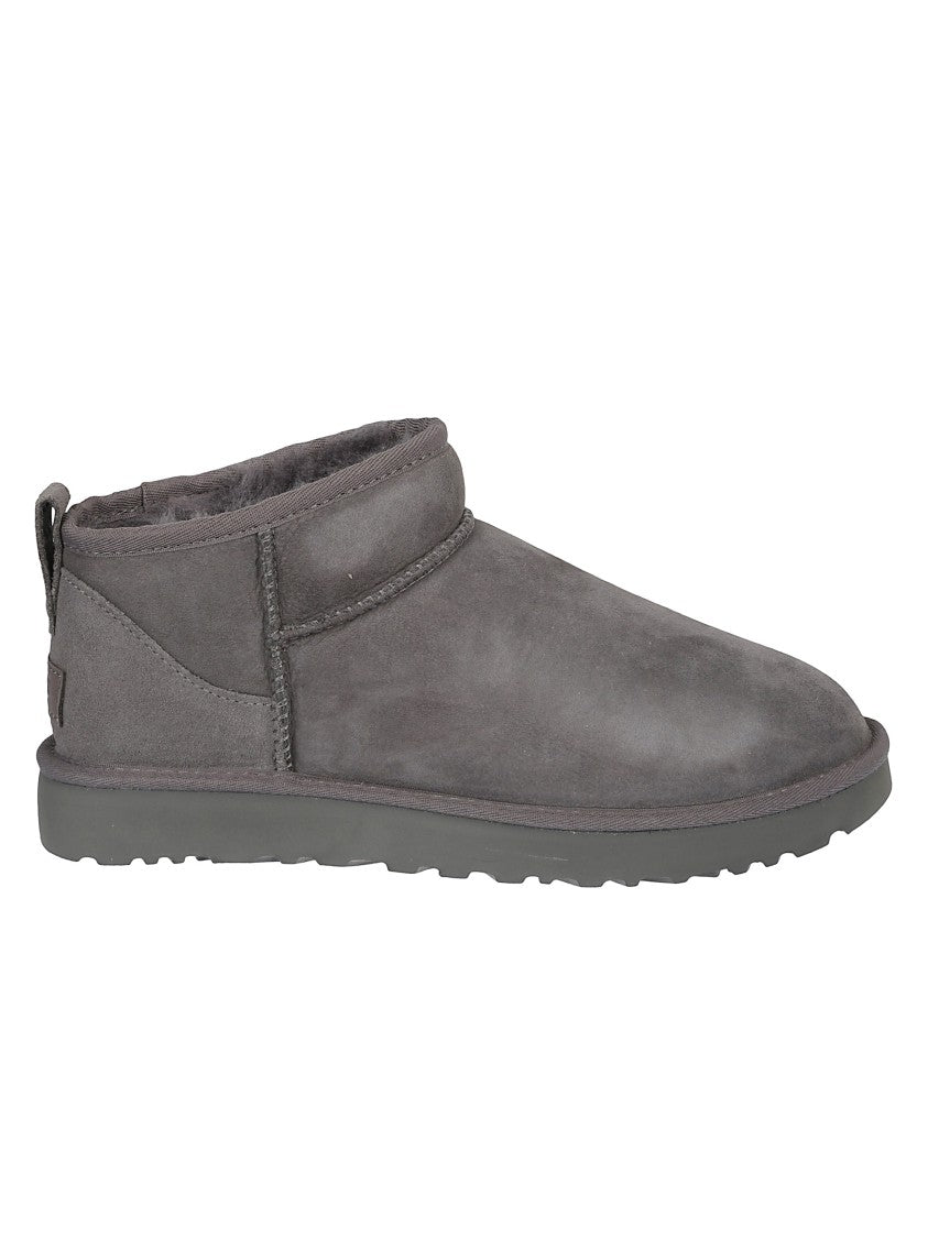 Ugg Grey Suede Ankle Boots With Padded Collar