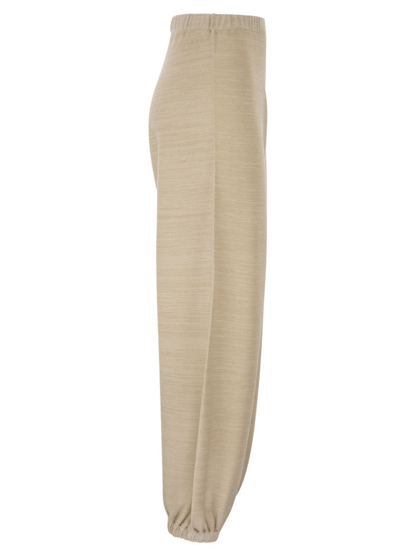 Fabiana Filippi Wool And Cotton Jogging Trousers With Links Stitching