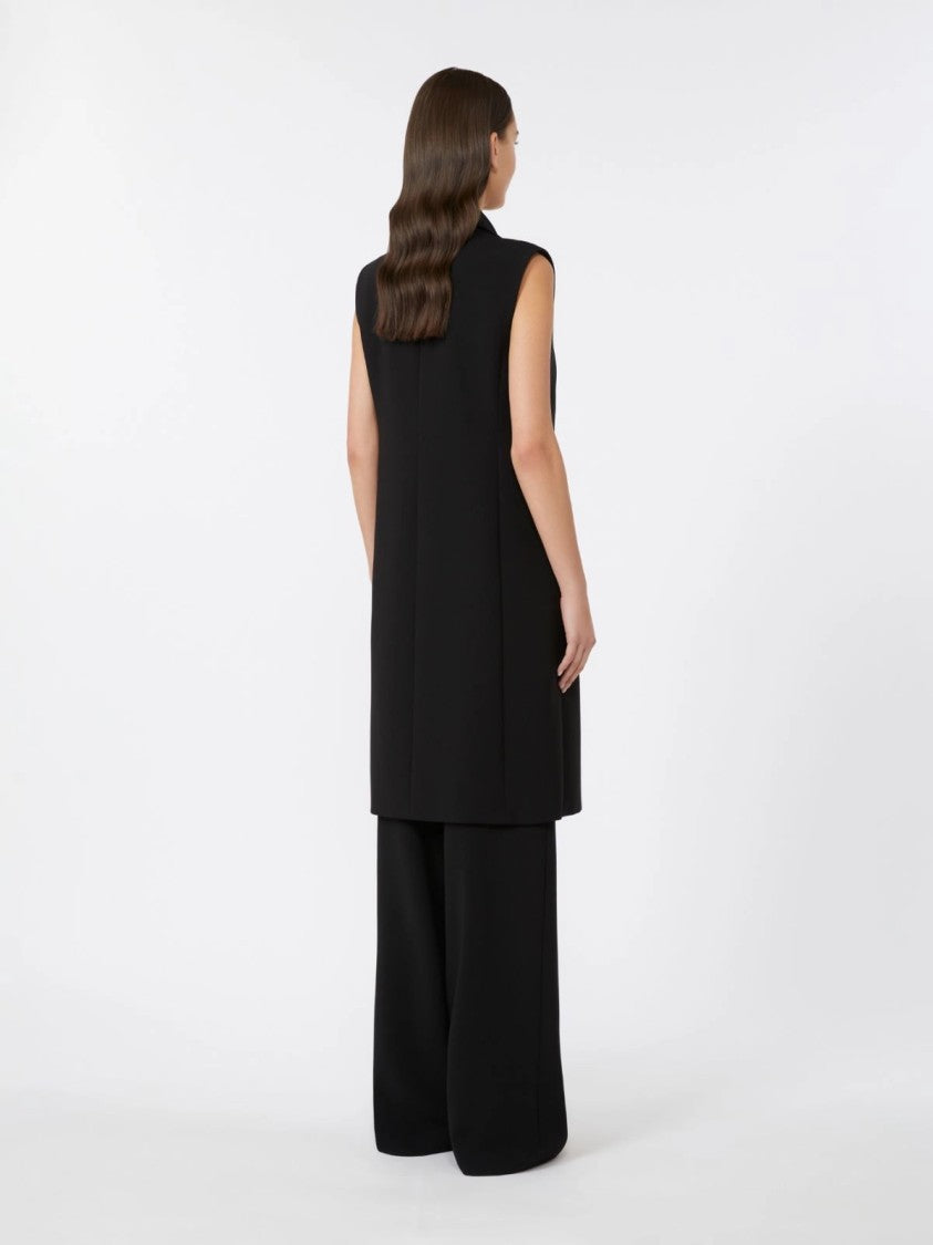 Max Mara Double-Breasted Black Jacket With Notched Lapel