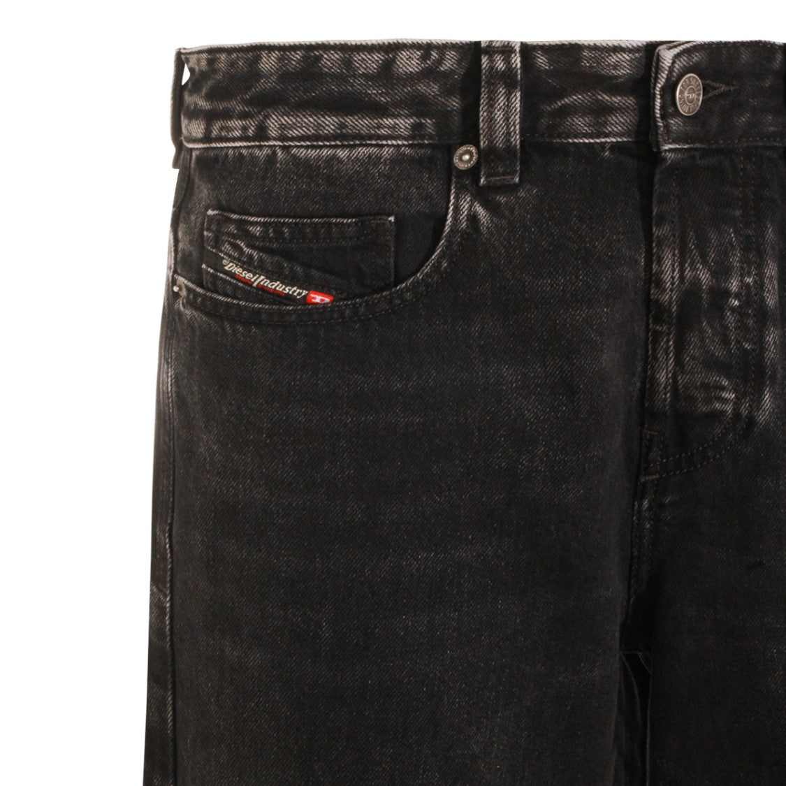 Diesel Wide-Leg Black Denim Jeans With Classic Five-Pocket Design