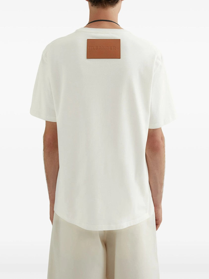 Jil Sander White Minimalist Short-Sleeved Patch T-Shirt