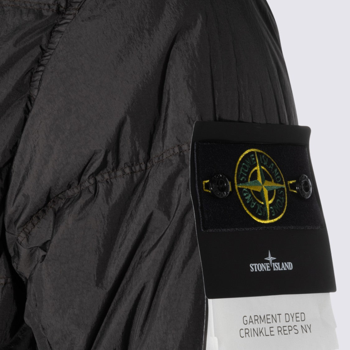 Stone Island Quilted Black Padded Coat With Hood
