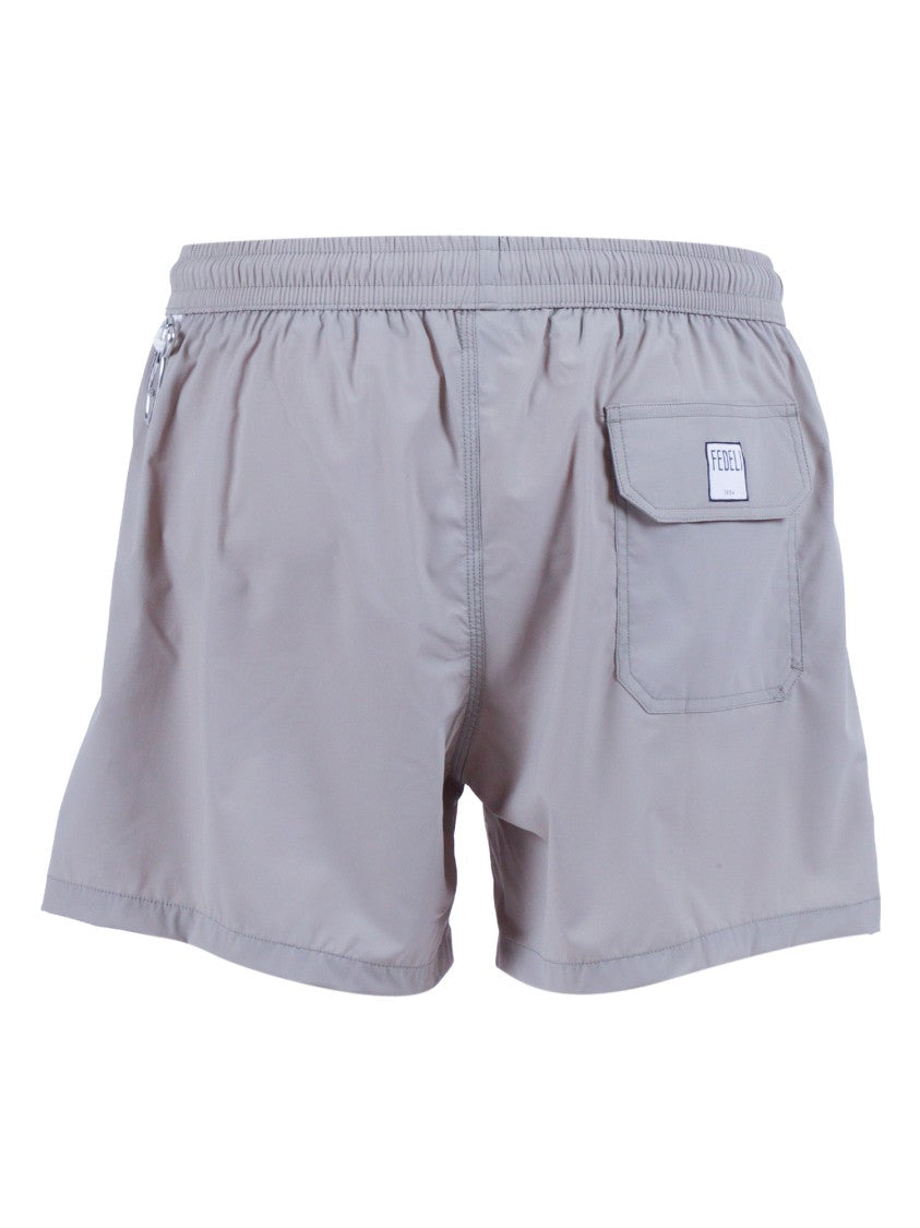 Fedeli Woven Fabric Adjustable Swim Shorts