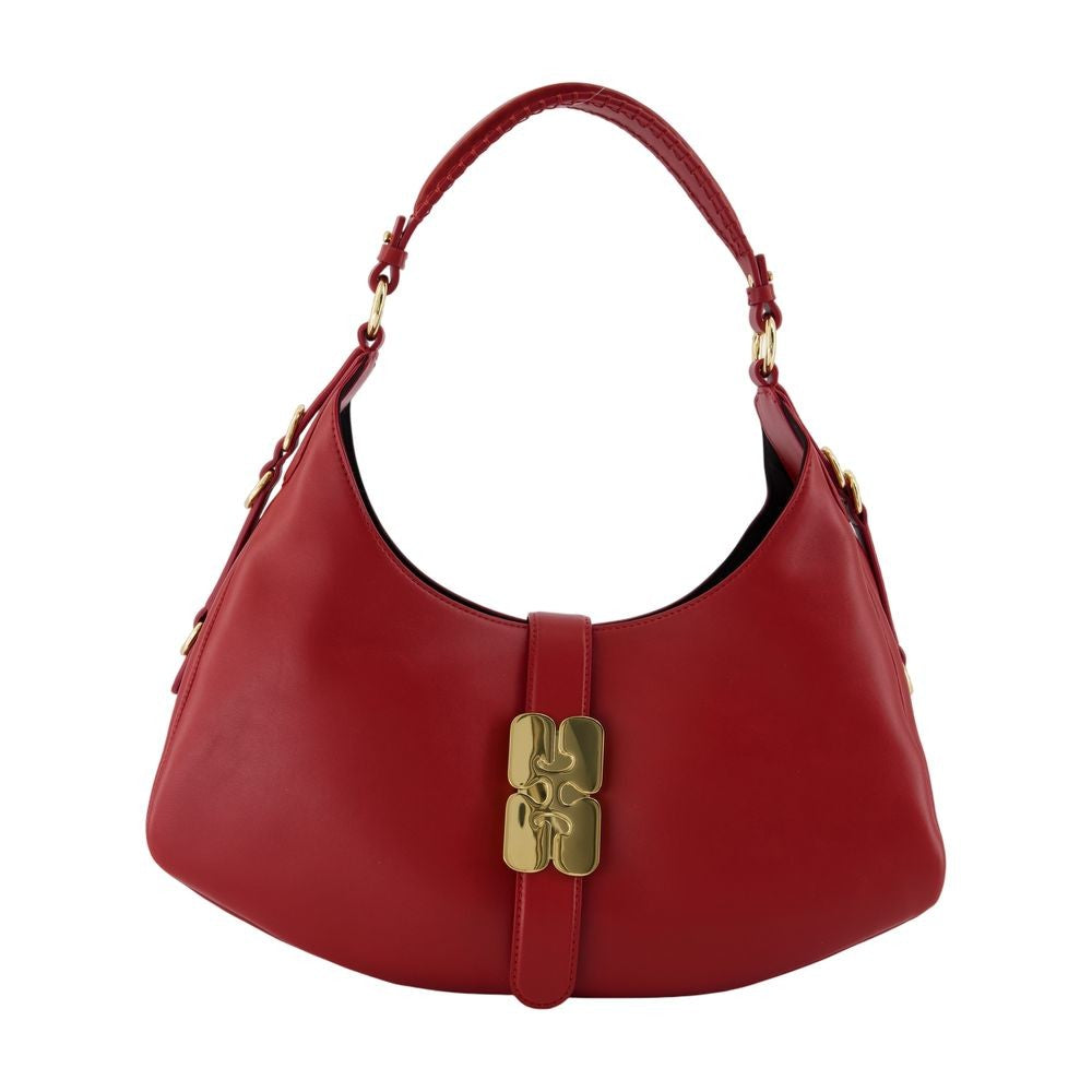 Ganni Kat Small Shoulder Bag - Leather - Red