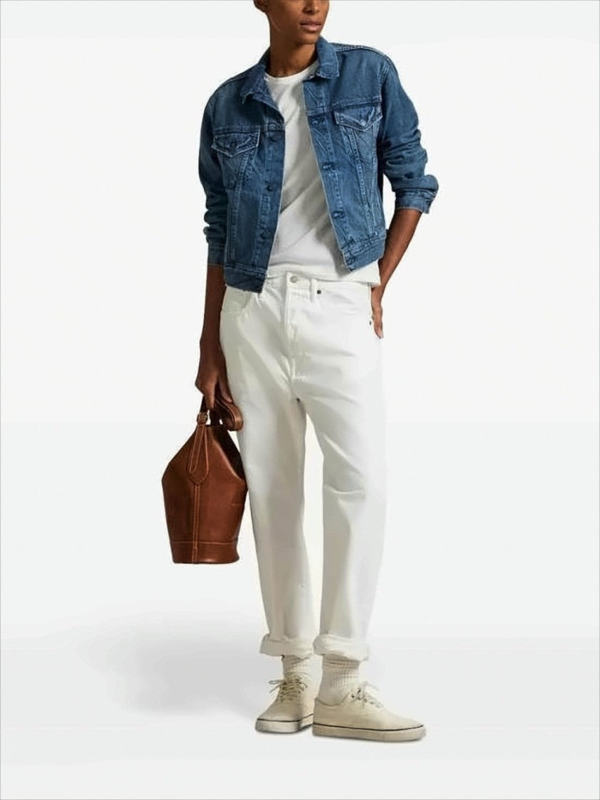 Polo Ralph Lauren Cropped Denim Jacket With Classic Collar