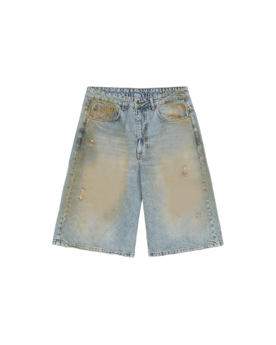 Flaneur Relaxed Fit Denim Shorts With Distressed Details