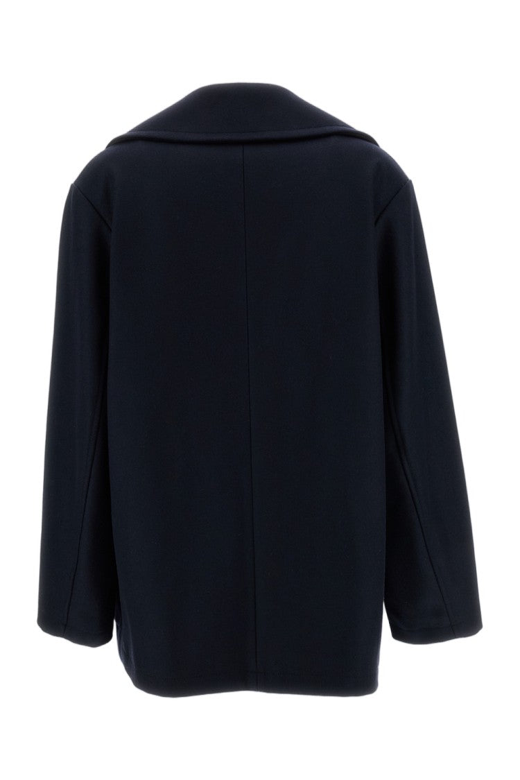 Barena Blue Jack Double-Breasted Wool-Mohair Peacoat