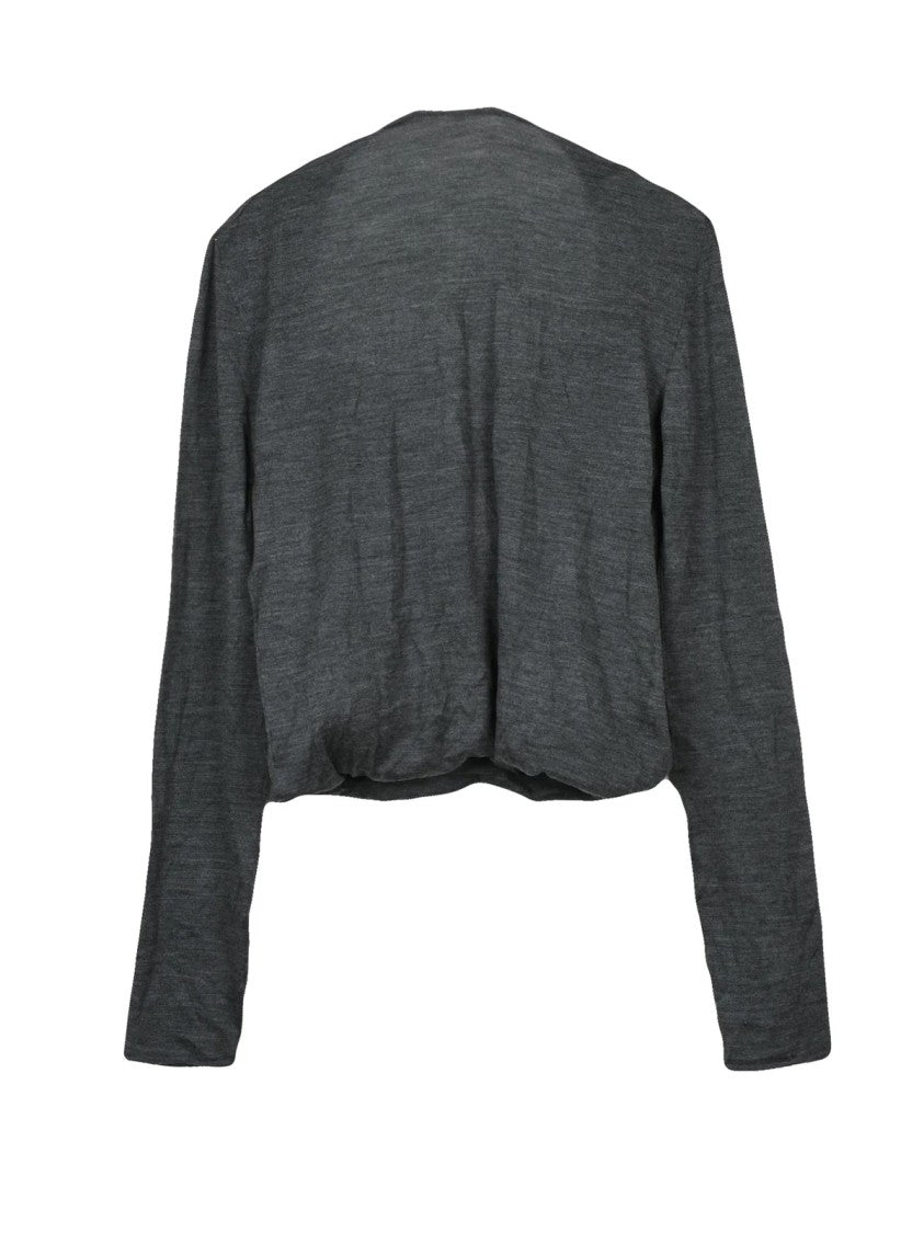 Alberta Ferretti Brushed Virgin Wool Sweater With Lace Trim And Relaxed Fit