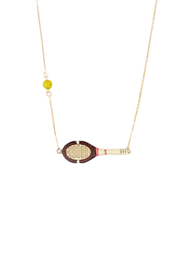 Aliita Yellow Gold Tennis Pelota Necklace