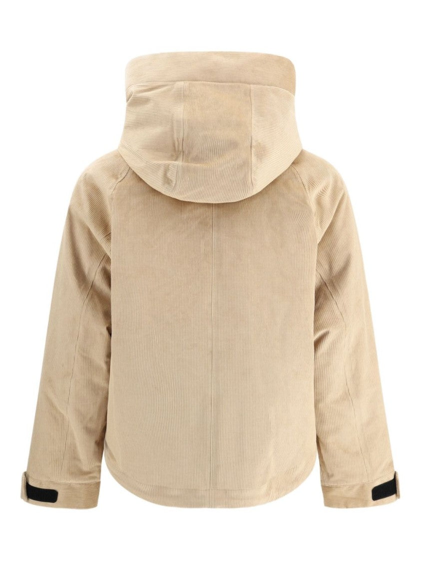 Woolrich Beige Cropped Jacket With High Collar
