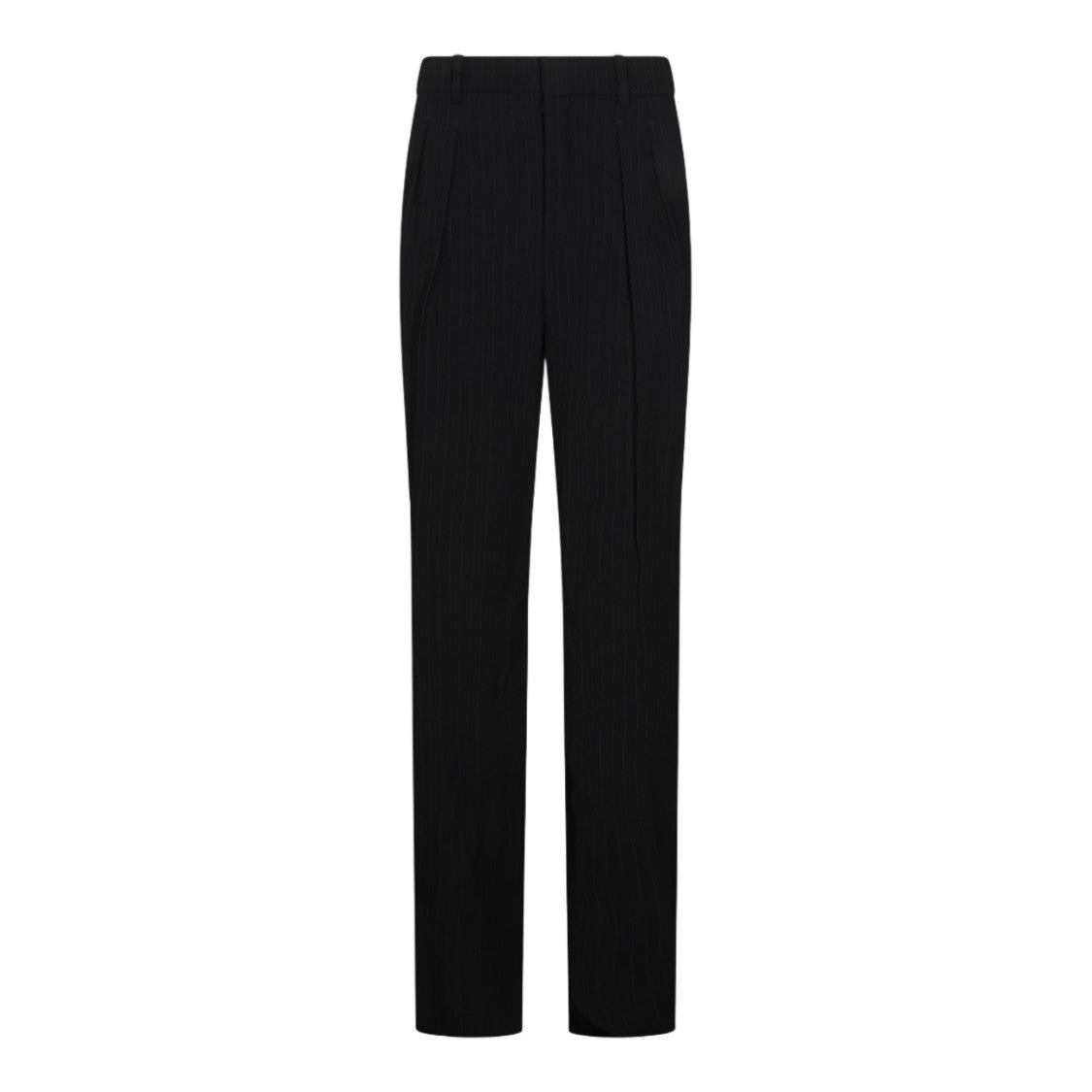 Saint Laurent Pinstripe High-Waist Tailored Slim-Fit Pants