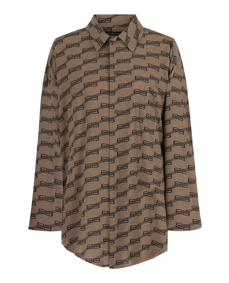 Balenciaga Bb Monogram Silk Shirt