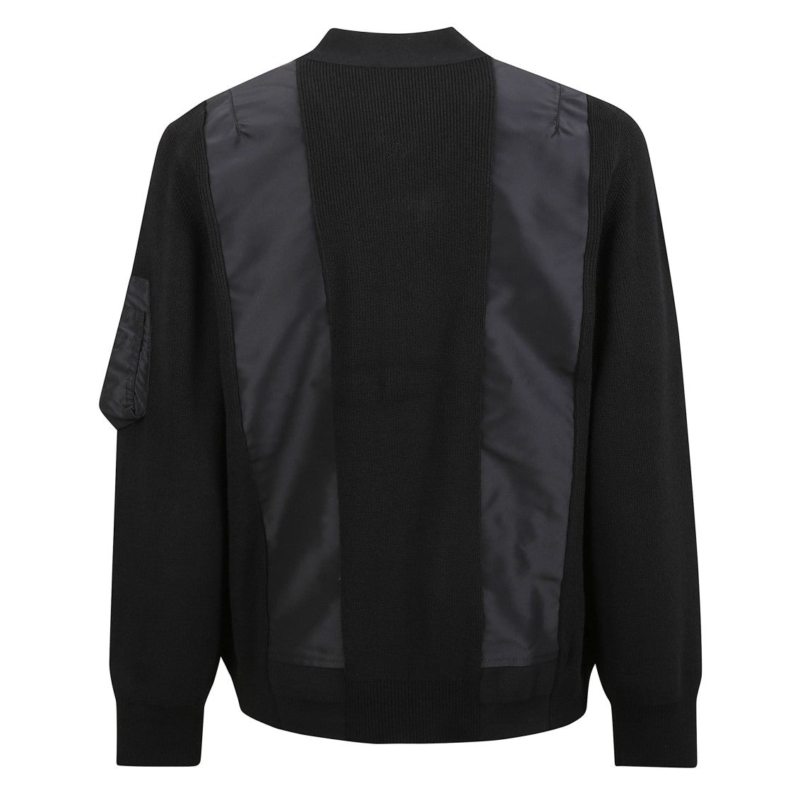 Sacai Ribbed Technical Jacket With Mixed Fabrics