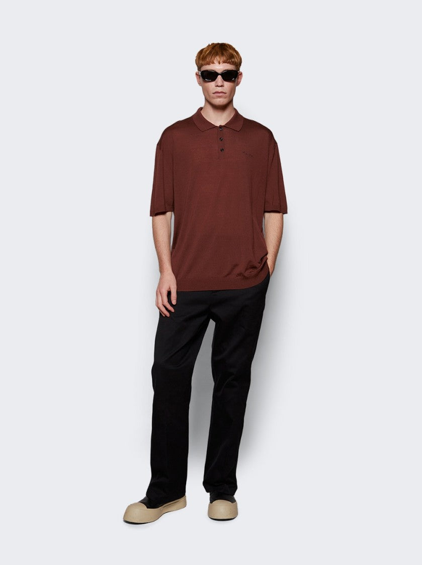 Marni Short Sleeve Polo Shirt Raisin