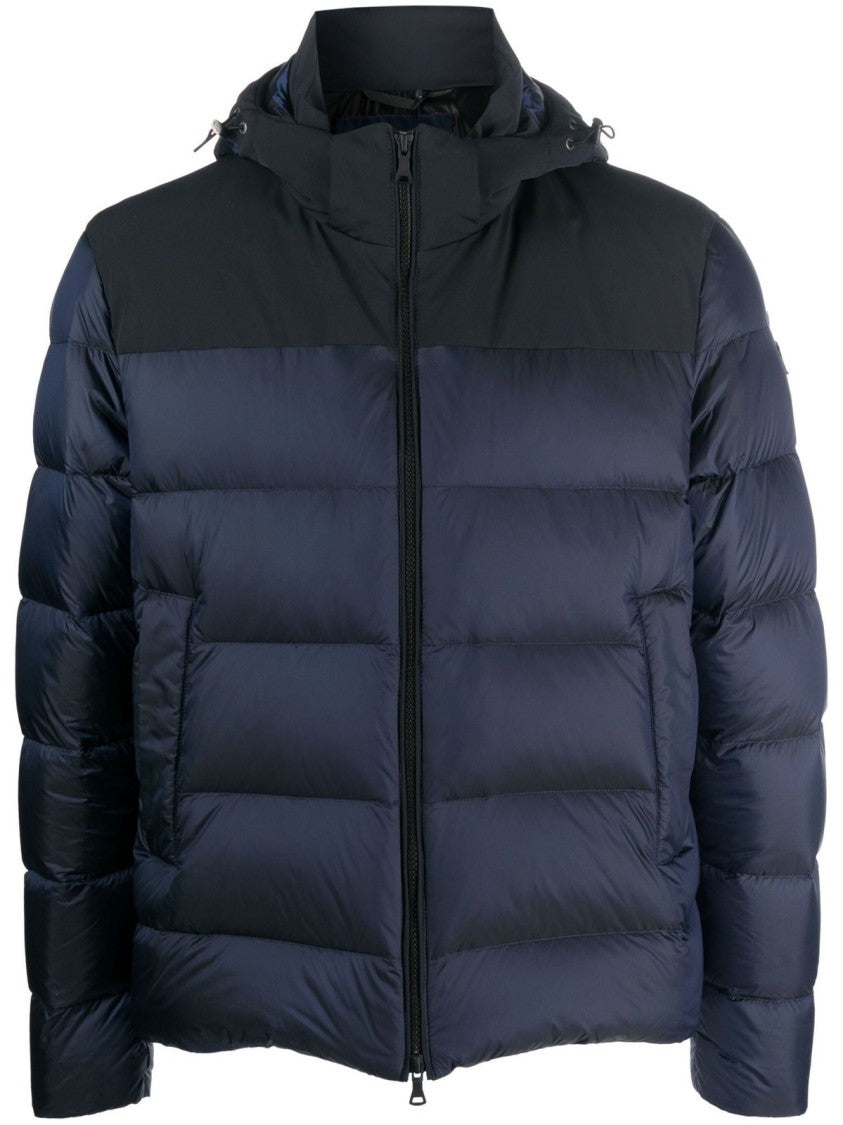 Paul & Shark Quilted Blue Puffer Jacket With Hood