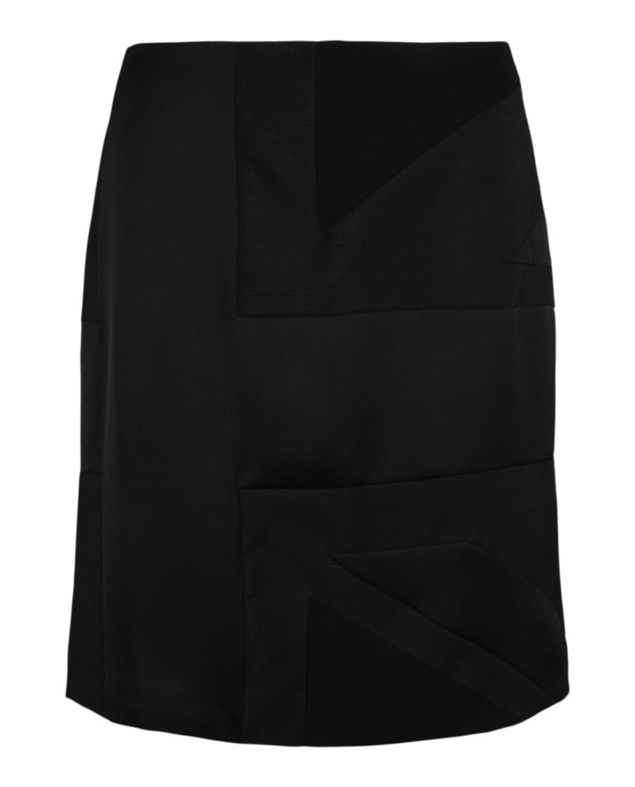Burberry Intarsia Draped Skirt With Back Zip Closure And Luxurious Textures