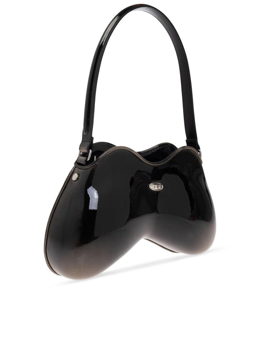 Diesel Black Play Double-D Sculptural Glossy Handbag