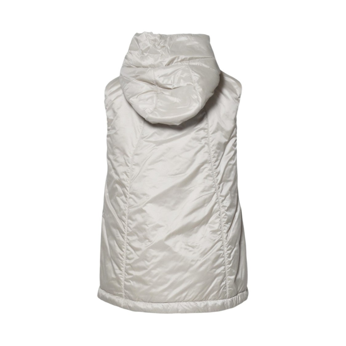 Max Mara Hooded Sleeveless Vest With Zip Front And Adjustable Drawstrings