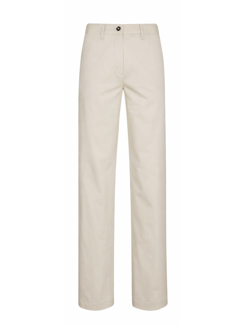 Nine In The Morning Beige Fold 2 Logo Trousers