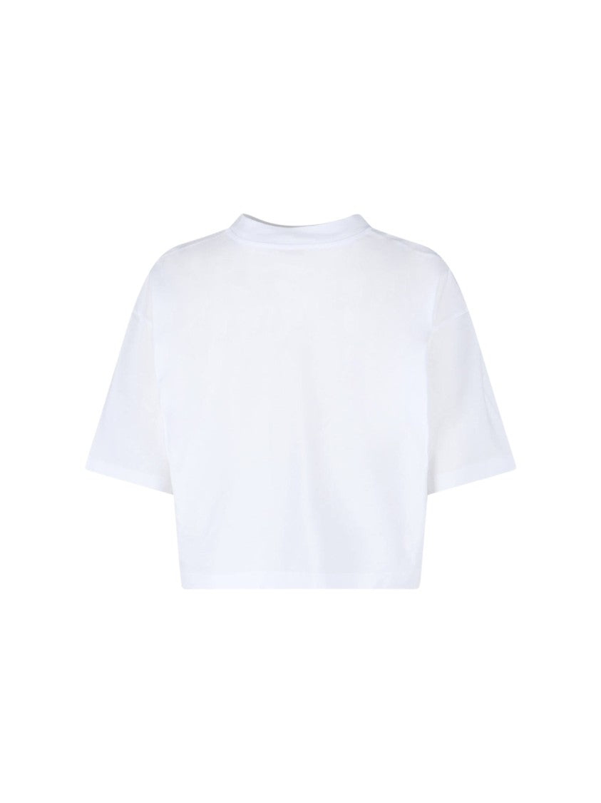 Marni White T-Shirt With Round Neckline And Short Sleeves