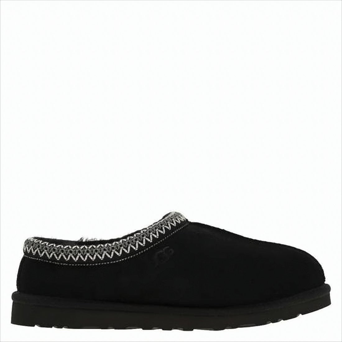 Ugg Black Suede Slip-On Sneakers With Zigzag Stitch Detail