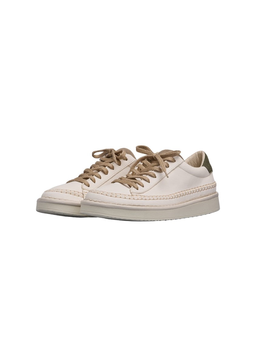 Panchic White Printed Leather Suede Men's Sneakers