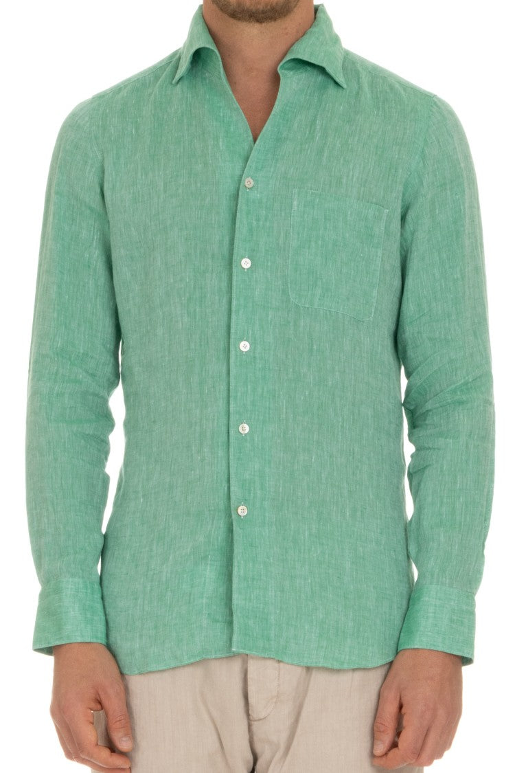 Finamore Linen Shirt With Paramontura Collar