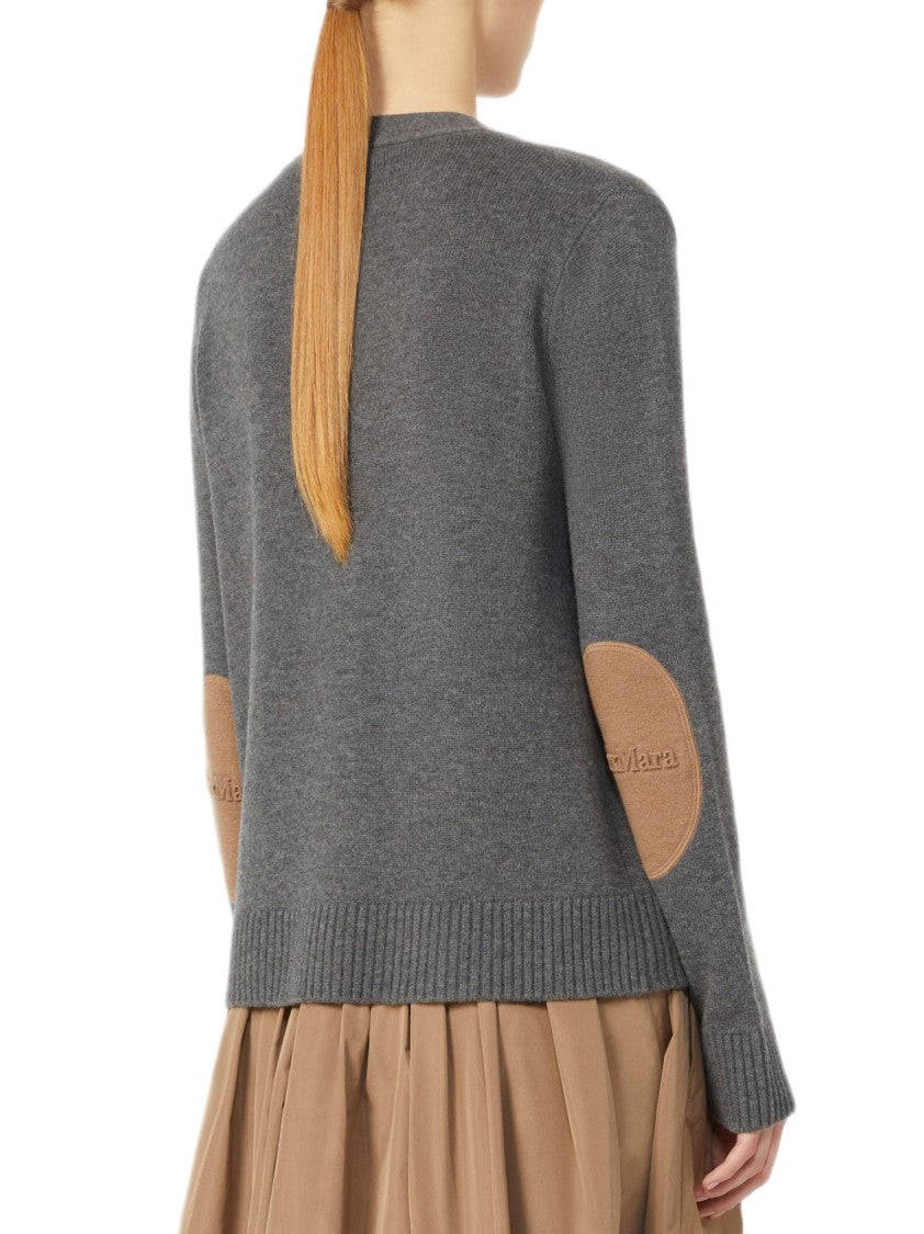 Max Mara Relaxed Fit V-Neck Cardigan With Horn Button Closure