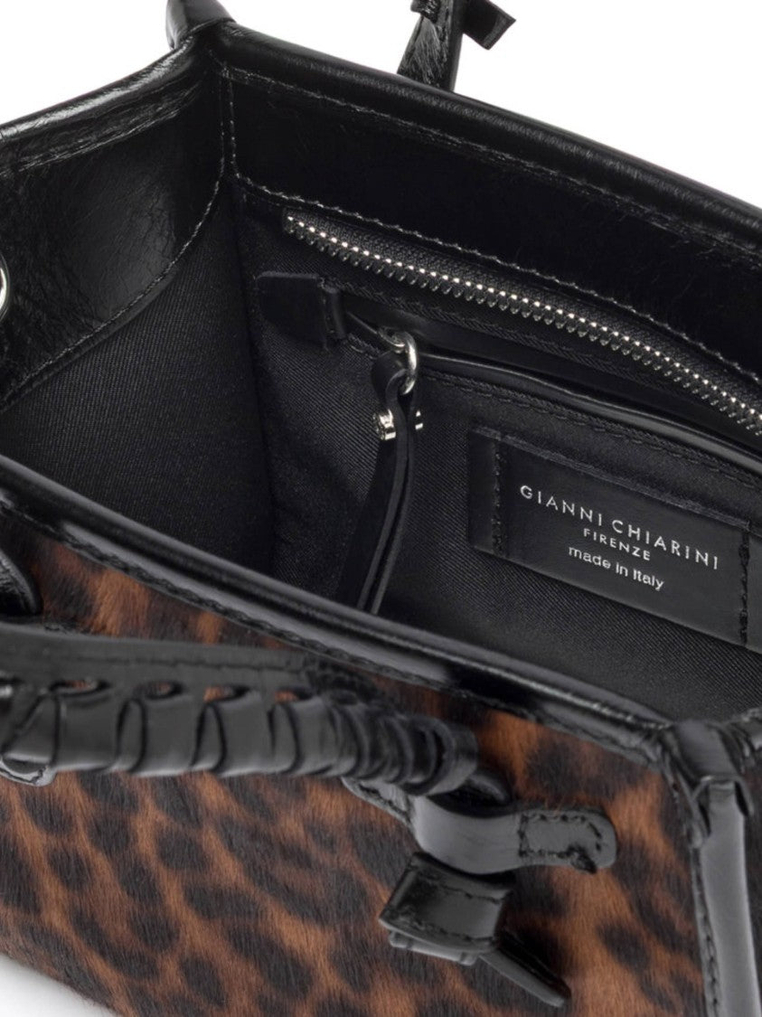 Gianni Chiarini Brown Miss Marcella Leopard Print Tote Bag